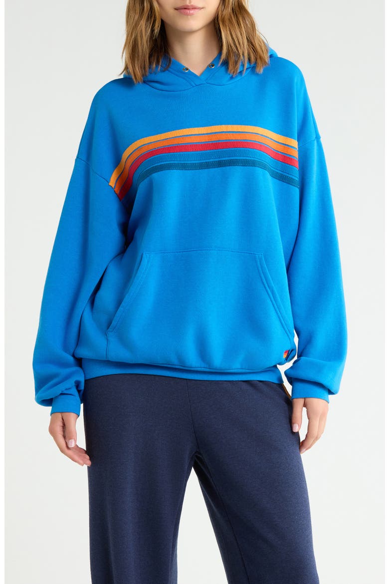 5 Stripe Hoodie, Main, color, OCEAN