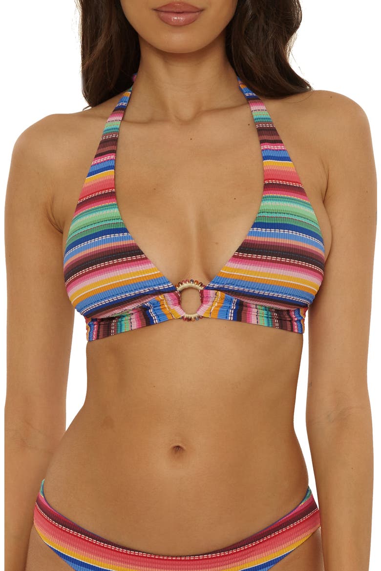 Vallarta Halter Bikini Top, Main, color, BLUE MULTI