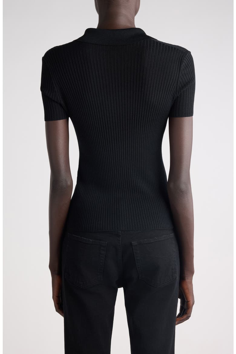 Short Sleeve Rib Top, Alternate, color, 1000 BLACK