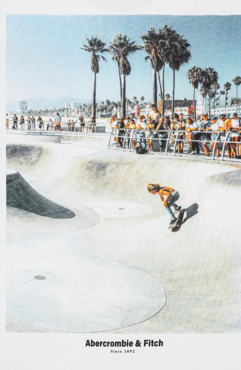 abercrombie kids Kids' Skate Park Boxy Graphic T-Shirt, Alternate, color, Bright White