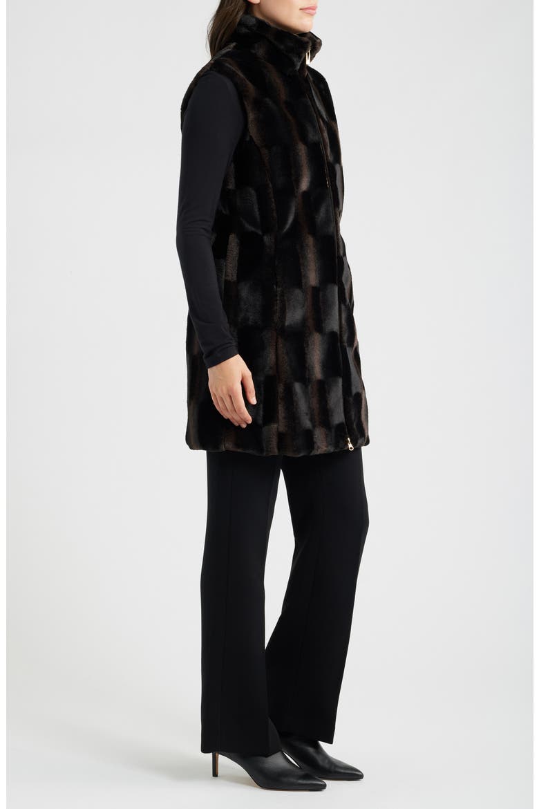 Faux Fur Vest, Alternate, color, BLACK OMBRE