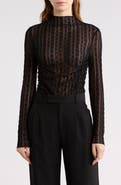 Elodie High Neck Long Sleeve Lace Top