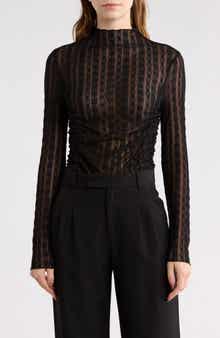 Elodie High Neck Long Sleeve Lace Top