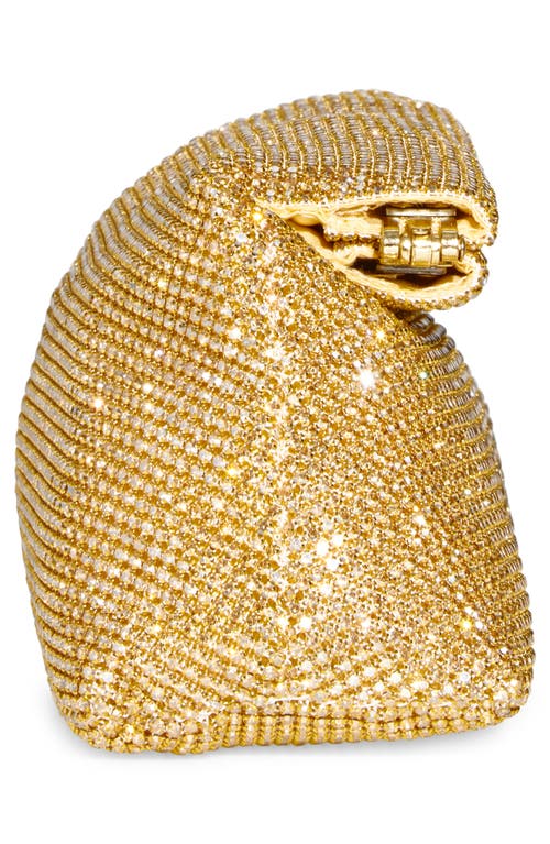 Dolce Vita Akila Crystal Mesh Foldover Clutch In Gold
