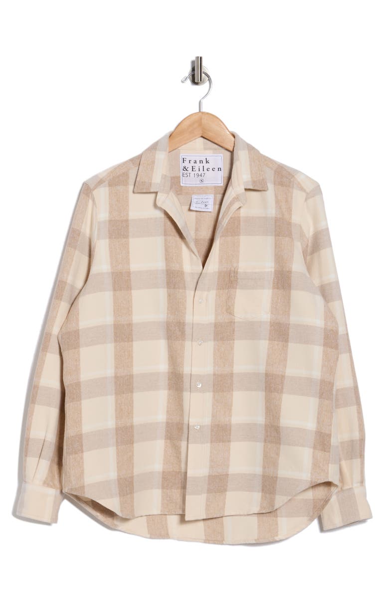 Frank & Eileen Relaxed Fit Button-Up Shirt, Main, color, Large Cream Camel Plaid