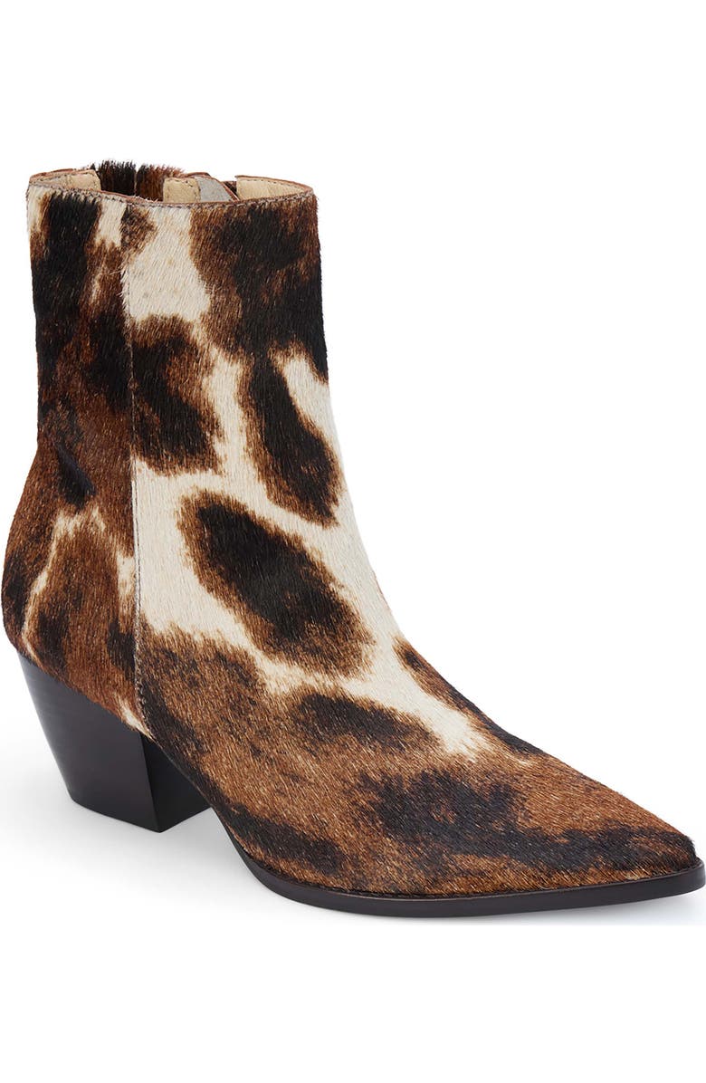 Matisse Caty Western Pointed Toe Bootie, Main, color, Brown Multi Cowhair