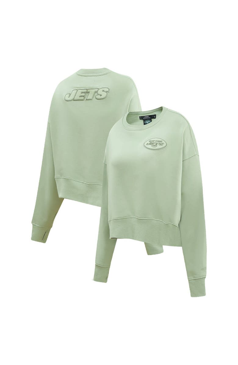 PRO STANDARD Women's Pro Standard  Green New York Jets Neutral Pullover Sweatshirt, Main, color, 