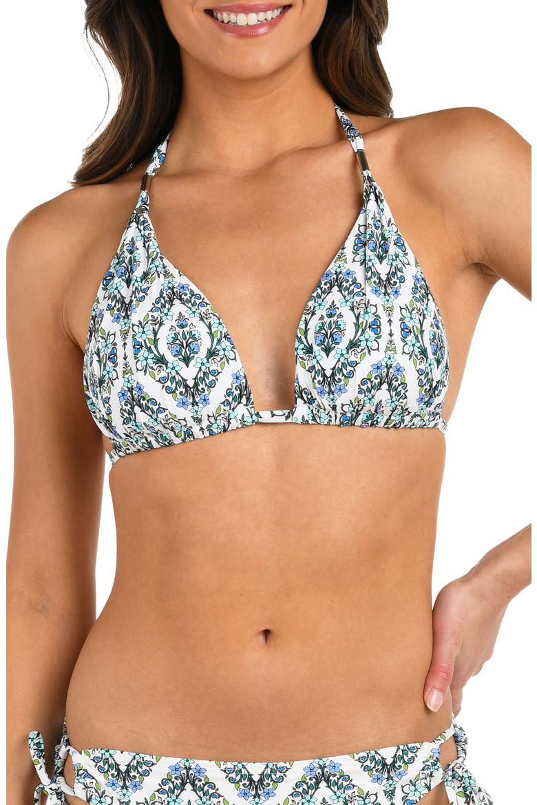 DEJA-BLUE HALTER BRA, Main, color, BLUE