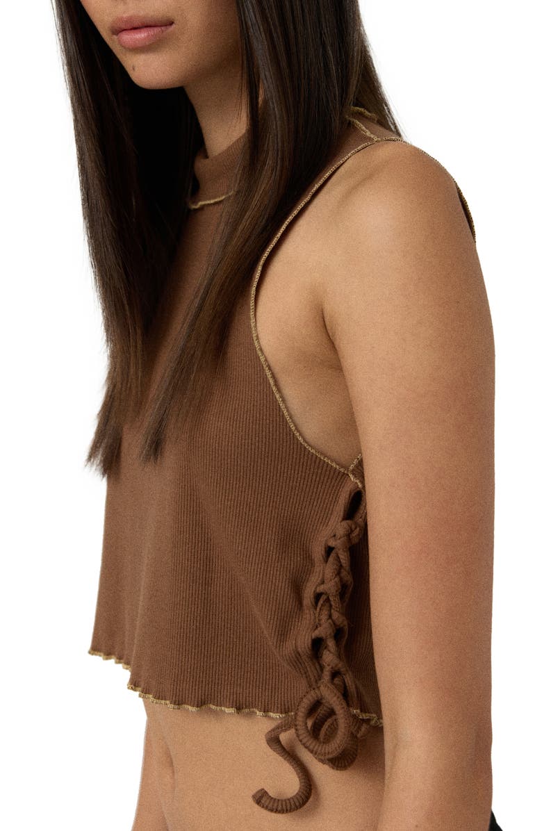 SOMETHING NEW Frida Sleeveless Side Tie Crop Top, Alternate, color, 