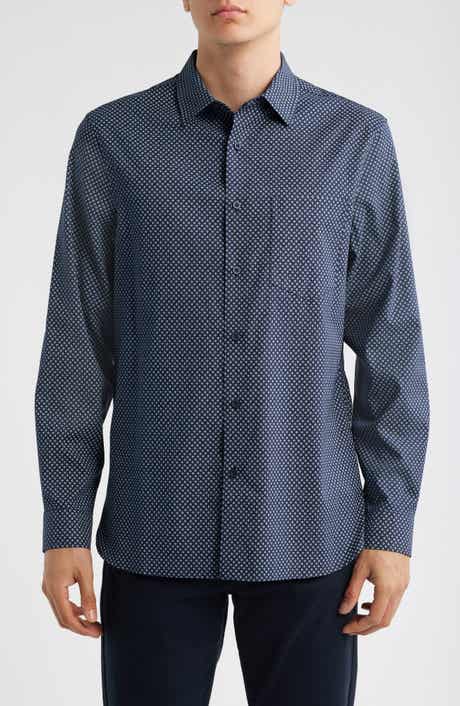 Nordstrom Foulard Print Long Sleeve Stretch Cotton Blend Button-Up Shirt