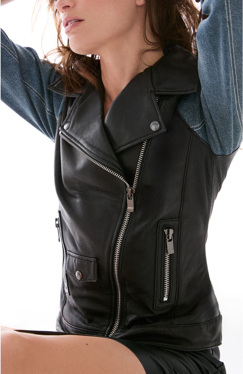 AS by DF The Editor Leather Denim Jacket, Alternate, color, 