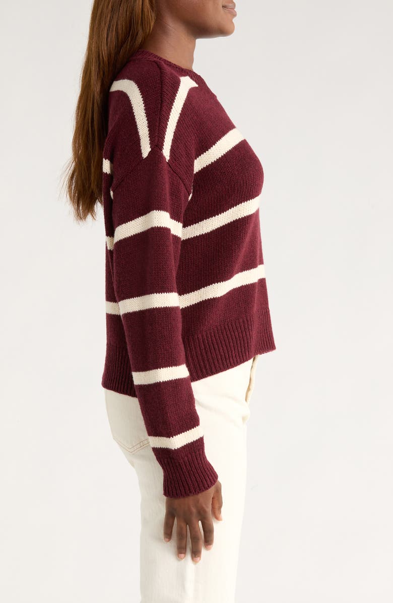 Marine Layer Berkeley Stripe Merino Wool Blend Sweater, Alternate, color, Cherry