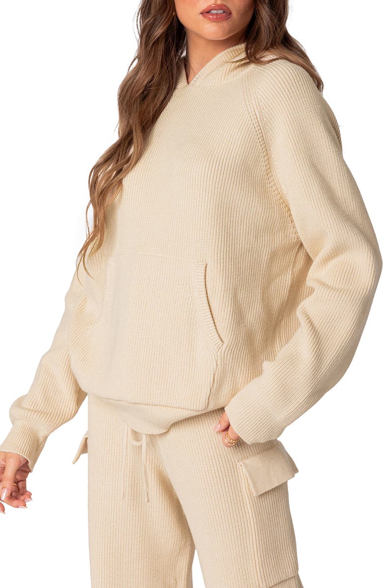 EDIKTED Wynter Oversize Hooded Sweater, Alternate, color, Cream