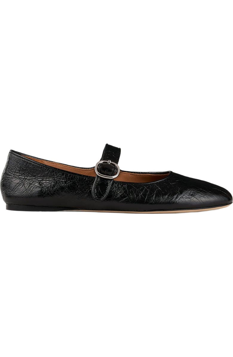 SANDRO Shiny leather ballet flats, Main, color, Black