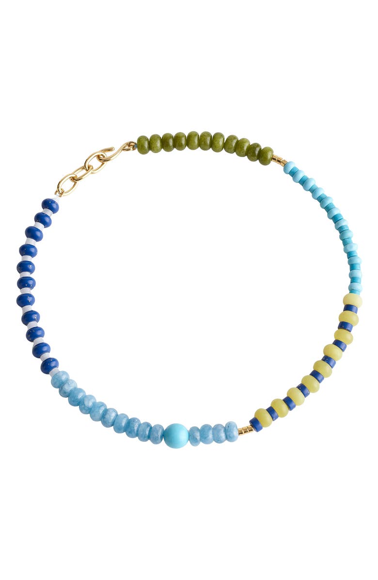 Madewell Semiprecious Beaded Choker Necklace, Main, color, Classic Indigo