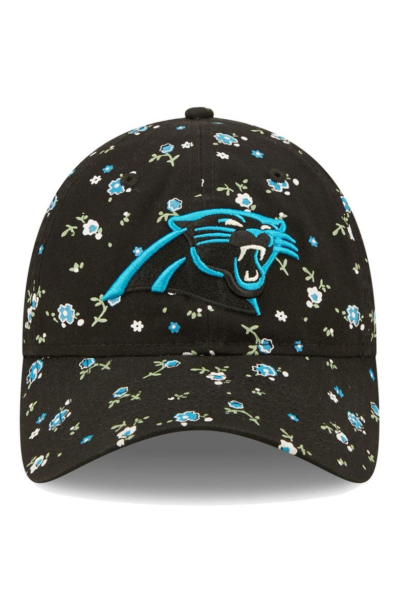 New Era Women's New Era Black Carolina Panthers Floral 9TWENTY Adjustable Hat, Alternate, color,