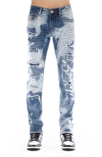 Cult Of Individuality Rocker Ripped Bleached Slim Fit Jeans