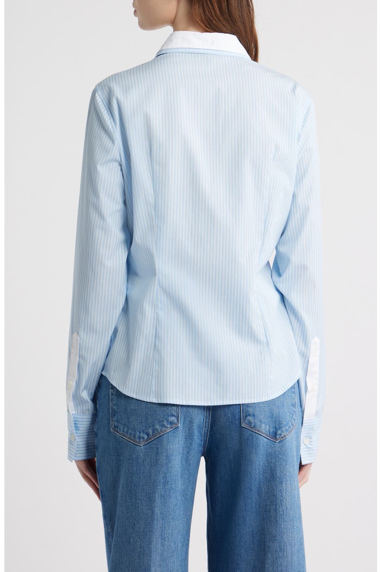 Dayton Stripe Layered Collar Cotton Button-Up Shirt, Alternate, color, PBLUS