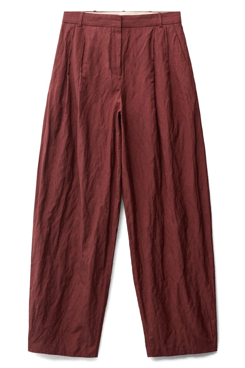 Pleated Wide Leg Pants, Alternate, color, WINE