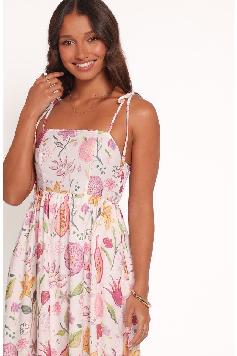 Stazie Floral Linen Blend Midi Sundress, Alternate, color, GARDEN FLORAL