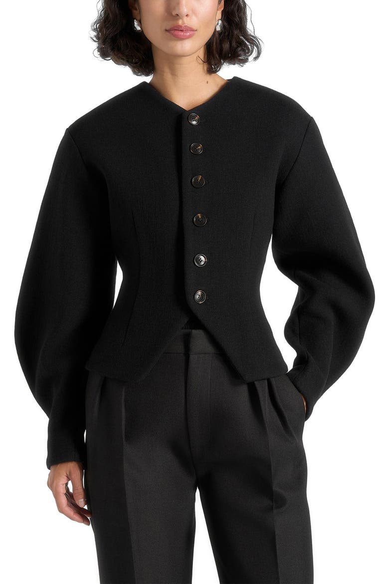 Aya Wool Hourglass Jacket, Alternate, color, Black