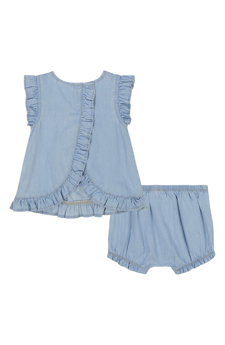 Calvin Klein Ruffle Chambray Top & Shorts Set, Alternate, color,