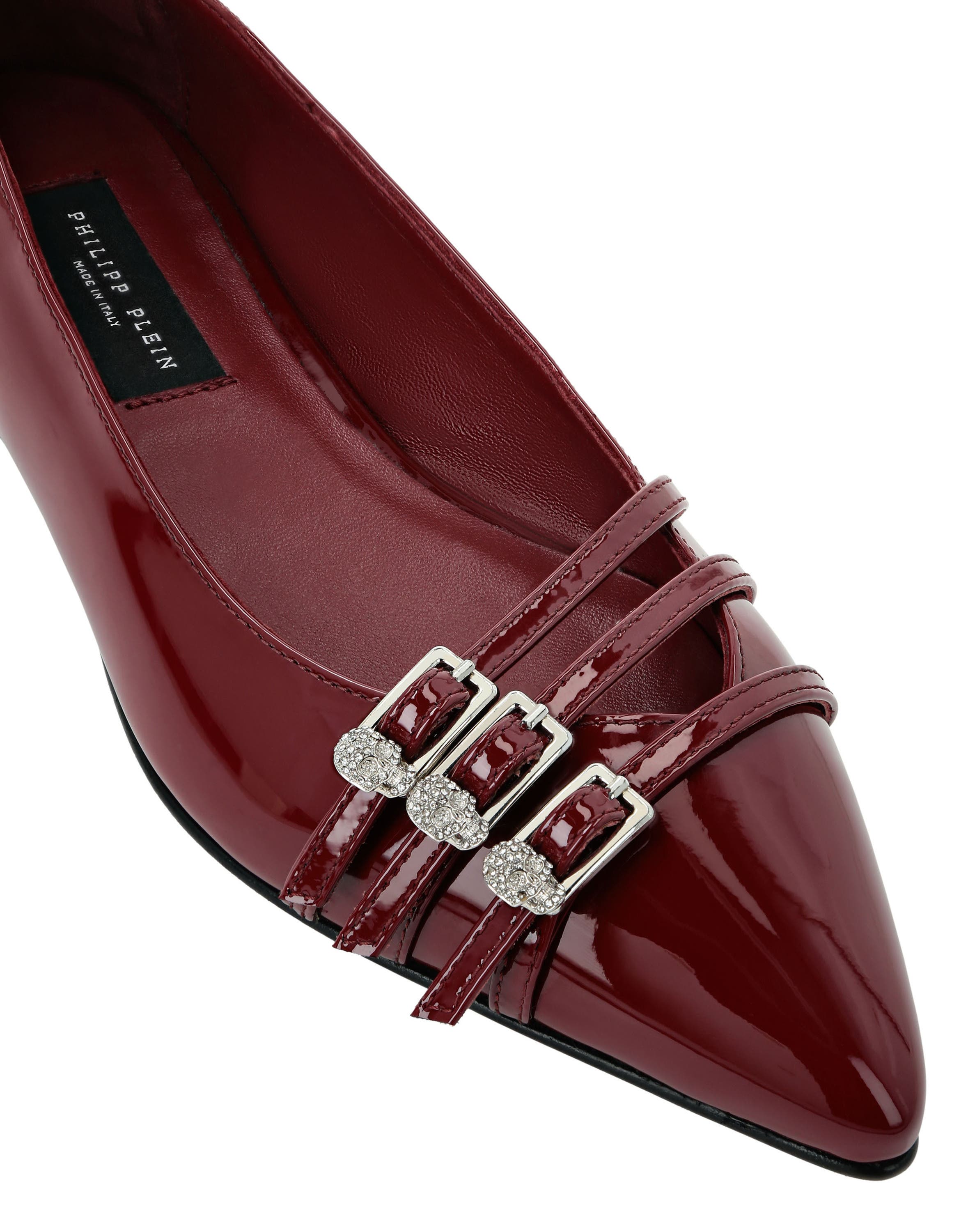 Multi-Strap Ballerina Flats Skull Women, Alternate, color, Bordeaux