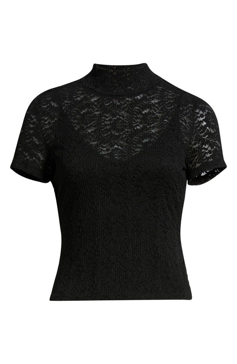 PAIGE June Stretch Lace T-Shirt, Alternate, color, Black