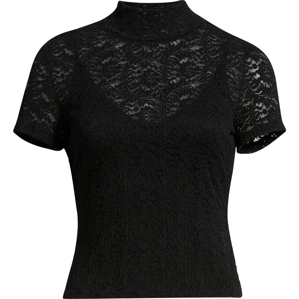 Paige Womens Black June Lace Stretch-woven Top