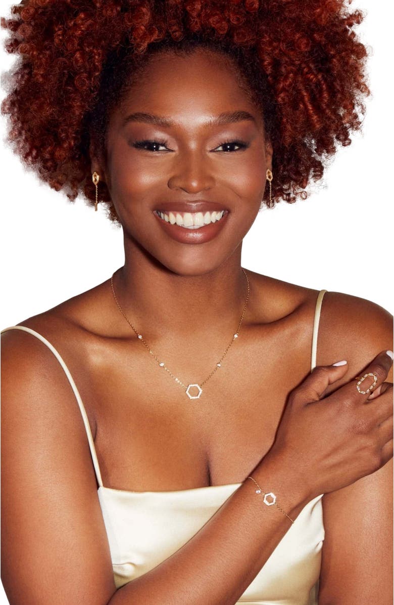 Ora Ana The Kimberly Bracelet, Alternate, color, Gold/White  Cz