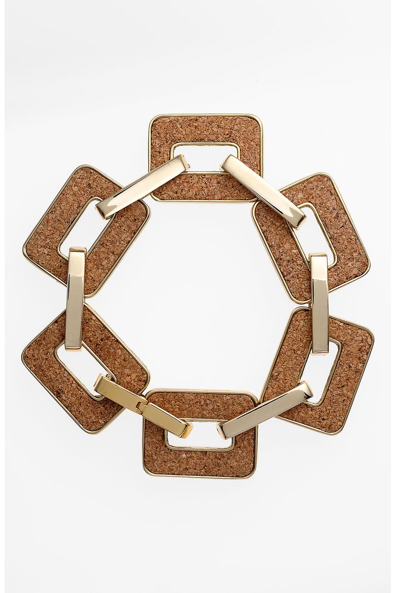 'cork city' reversible bracelet, Main, color, CORK/ GOLD