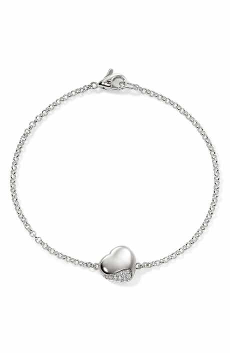 John Hardy Pebble Heart Pavé Diamond Bracelet