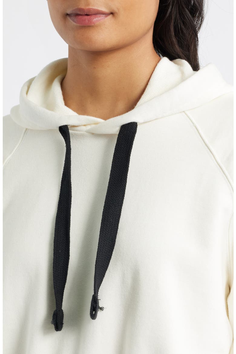 Crop Cotton Hoodie, Alternate, color, IVORY