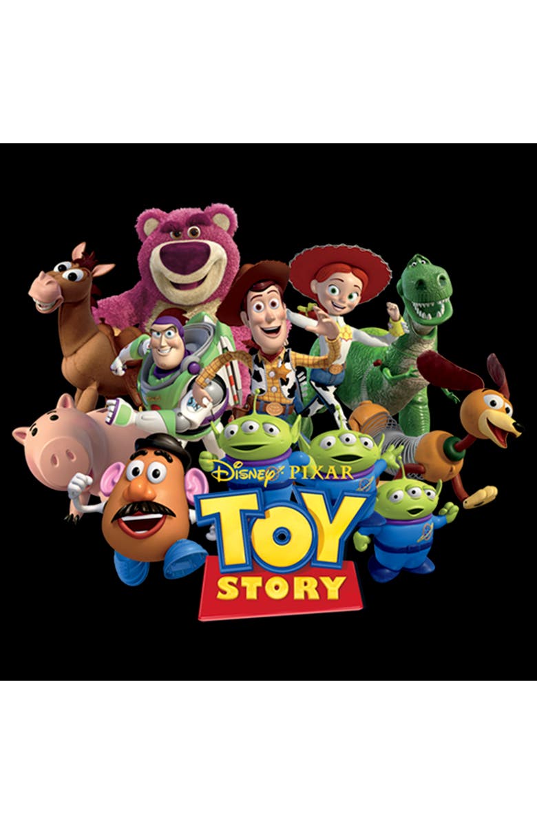 Toy Story Men's Toy Story Character Logo Scene Graphic T-Shirt, Alternate, color, Black