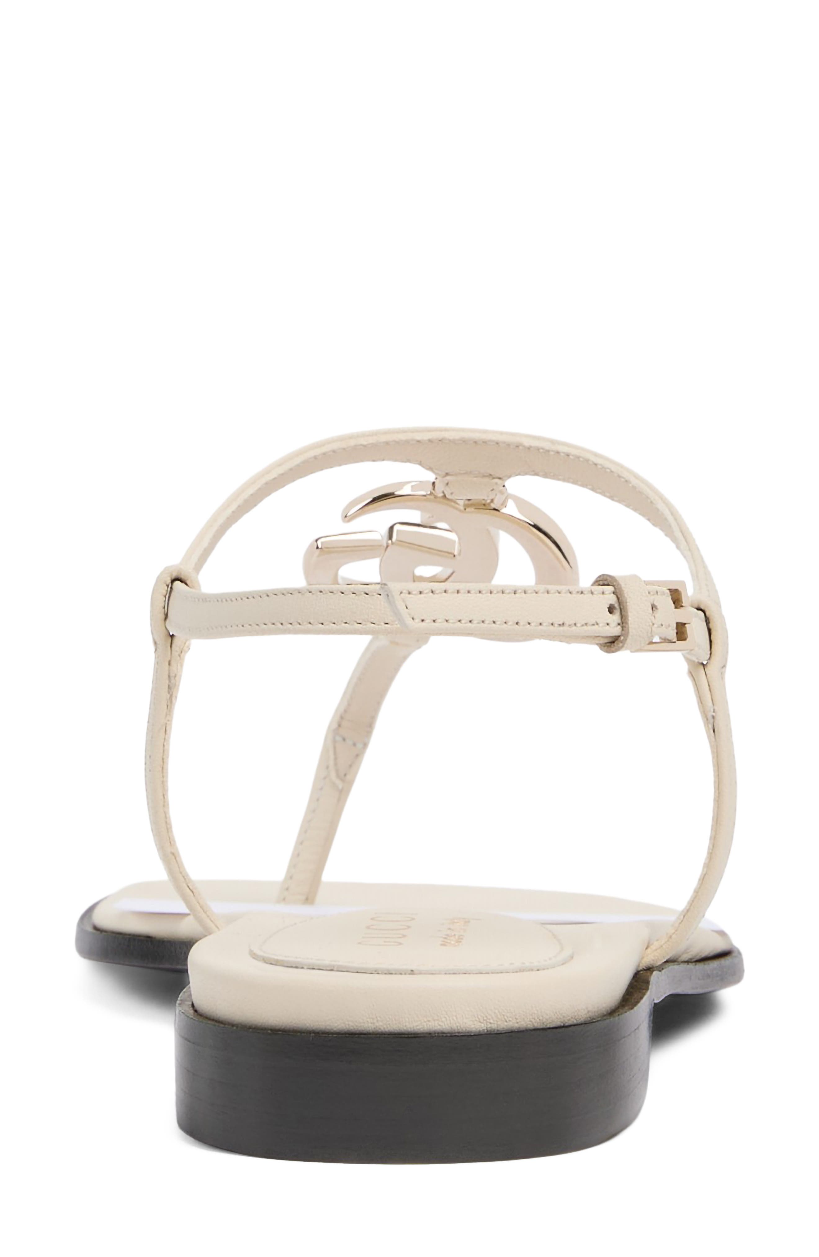 Marmont GG T-Strap Sandal, Alternate, color, IVORY