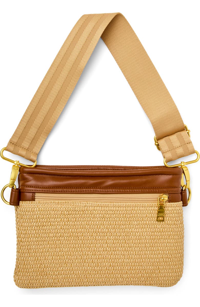 THINK ROYLN Yacht 2.0 Bum Bag, Alternate, color, Dune Raffia And Saddle