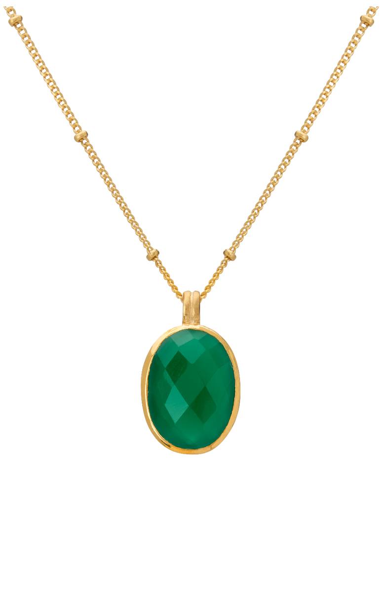 Murkani Green Onyx Pendant Necklace, Main, color, Yellow Gold