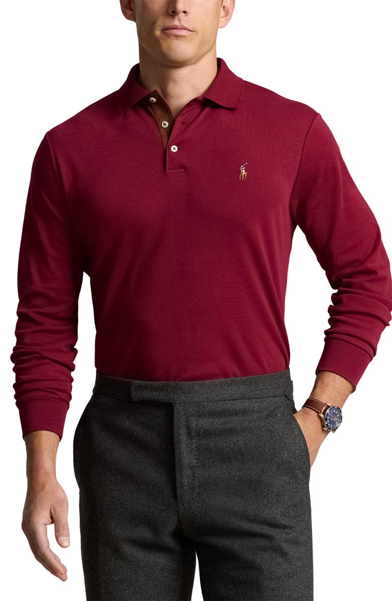 Polo Ralph Lauren Long Sleeve Cotton Jersey Polo, Main, color, 