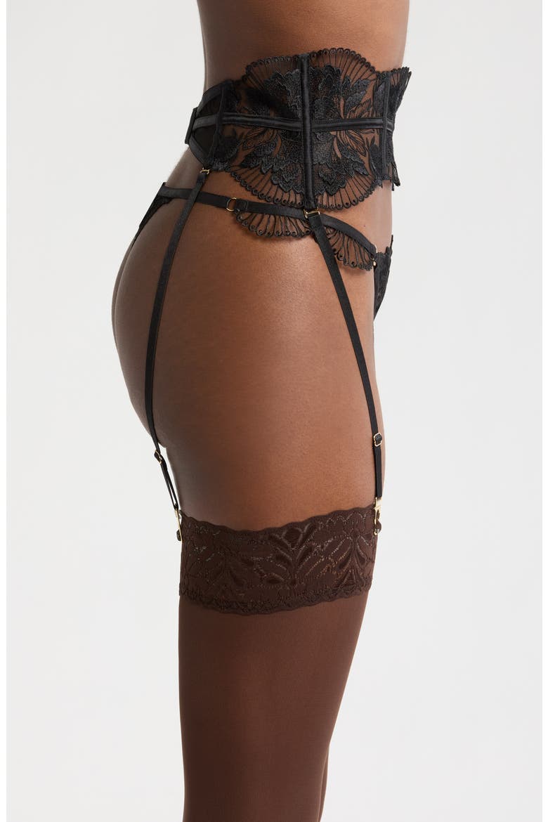 Gabriella Waspie Suspender Belt with Detachable Suspenders, Alternate, color, BLACK
