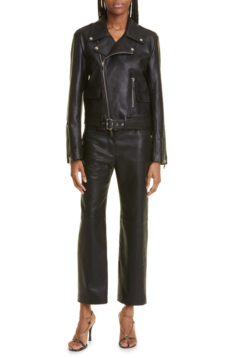 Altermat Faux Leather Moto Jacket, Alternate, color, BLACK
