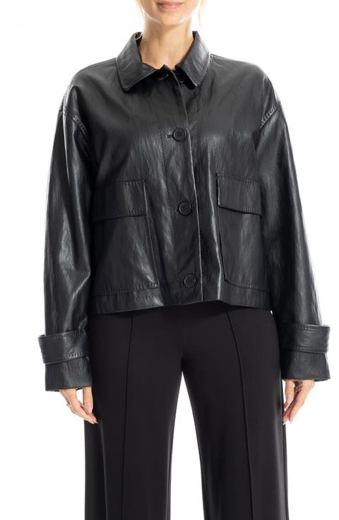 Faux Leather Crop Jacket