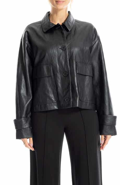 Faux Leather Crop Jacket