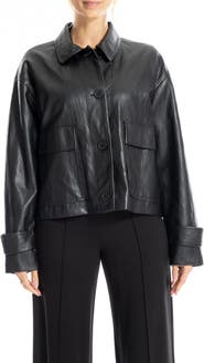 MAX STUDIO Faux Leather Crop Jacket