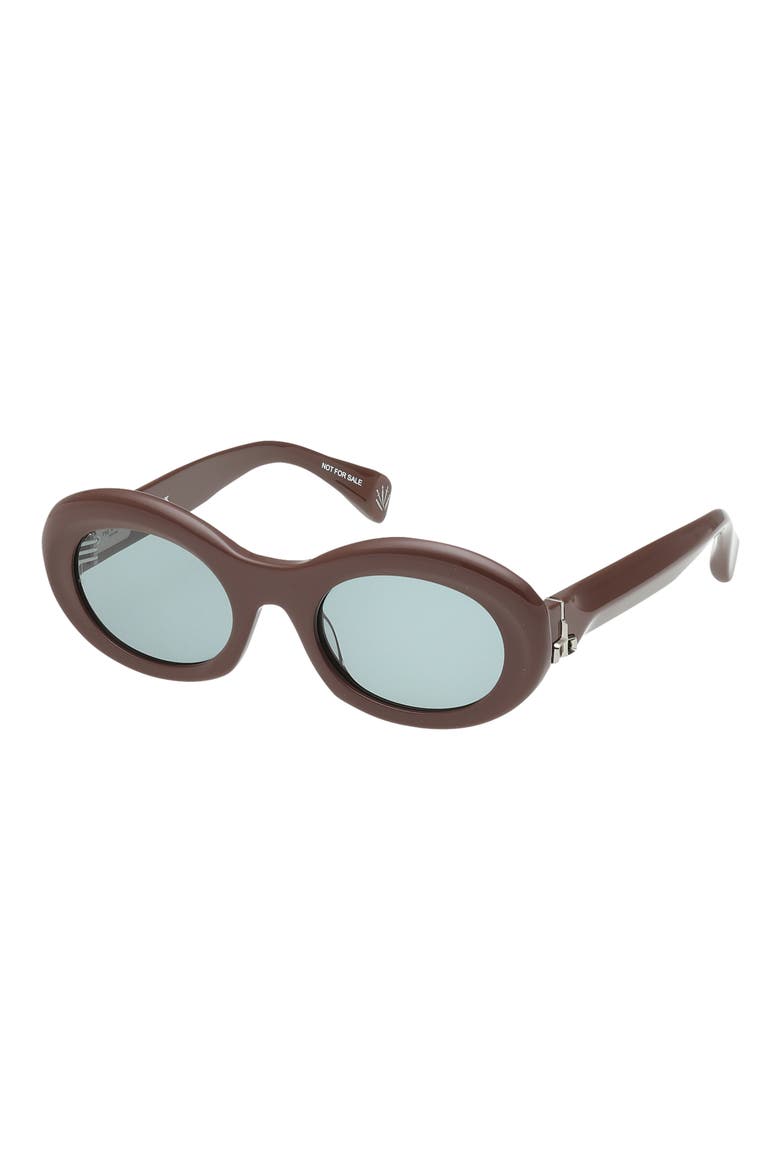 51mm Oval Sunglasses, Alternate, color, SHINY CAPPUCCINO/ GREEN LENSES