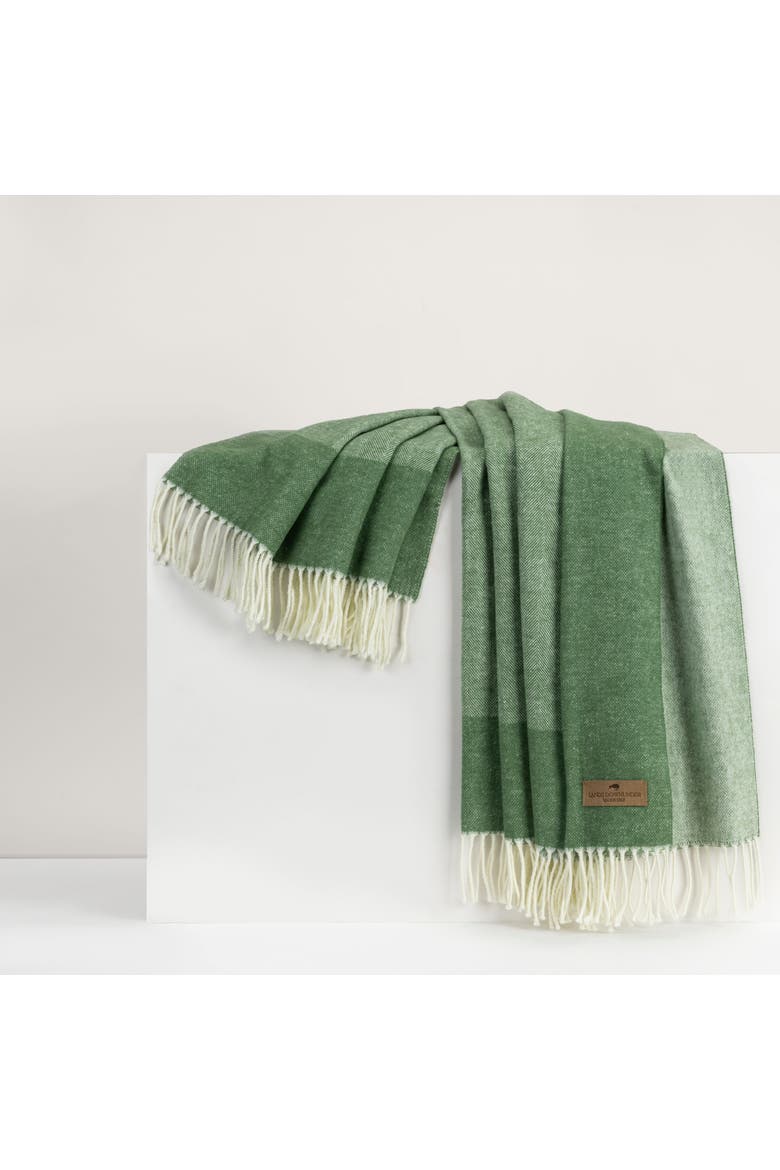 Border Herringbone Throw, Main, color, Olive