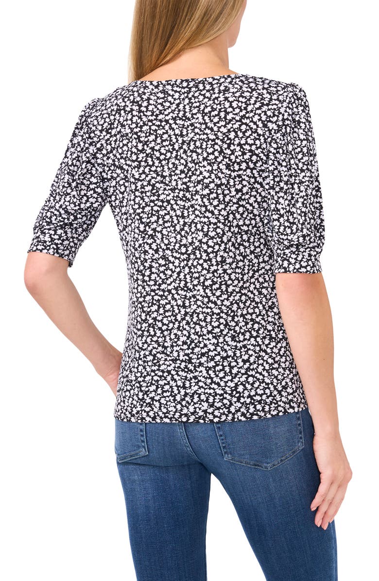CeCe Floral Scoop Neck Jersey Top, Alternate, color, 