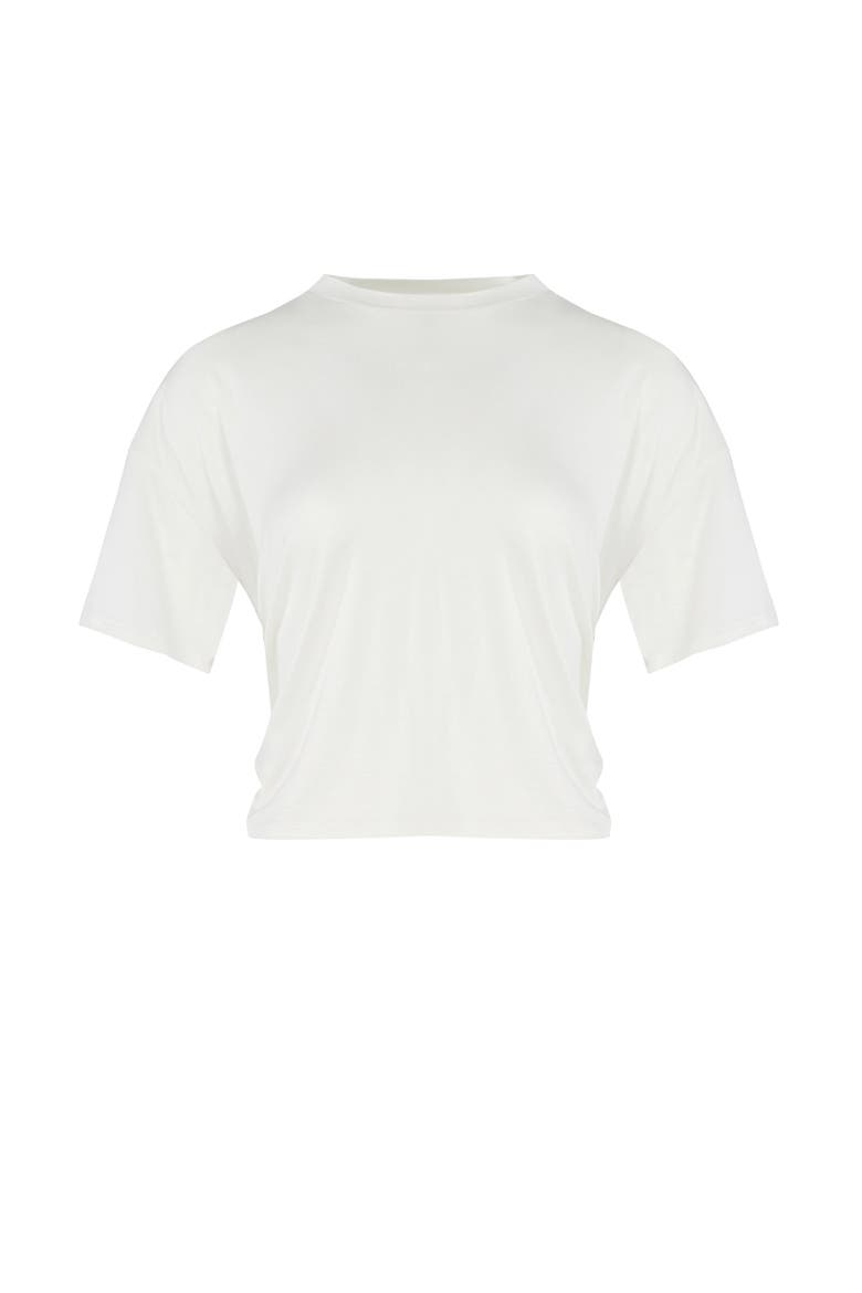 Free Heaven Crop Draped Tshirt, Main, color, white blanc de blanc