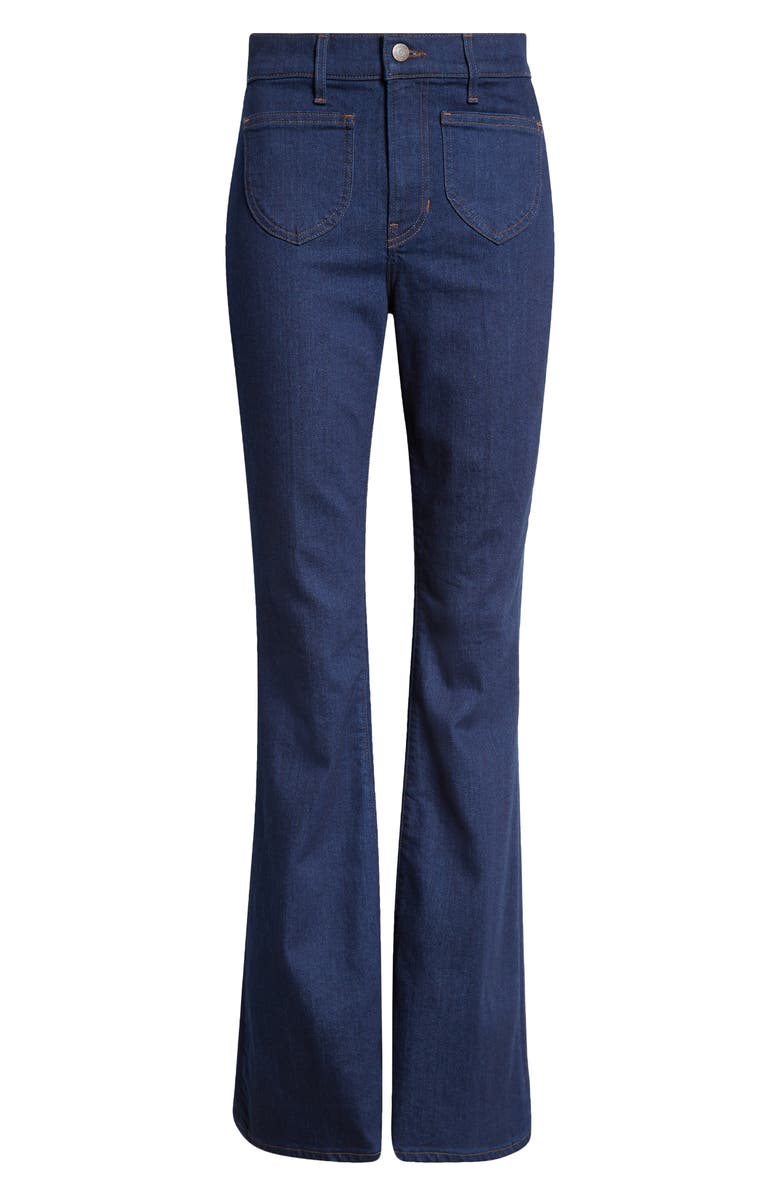 Veronica Beard Beverly High Waist Skinny Flare Leg Jeans, Alternate, color, Rodeo Clean