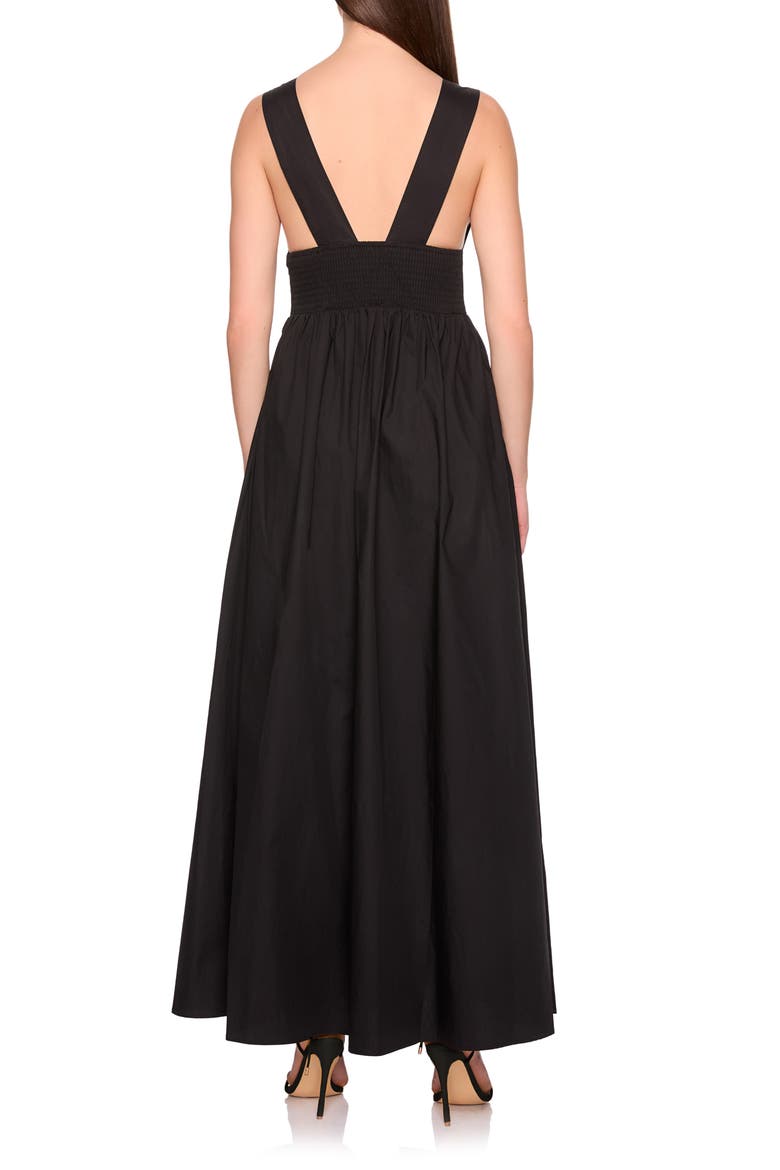 Cutout Detail Cotton Poplin Maxi Dress, Alternate, color, BLACK