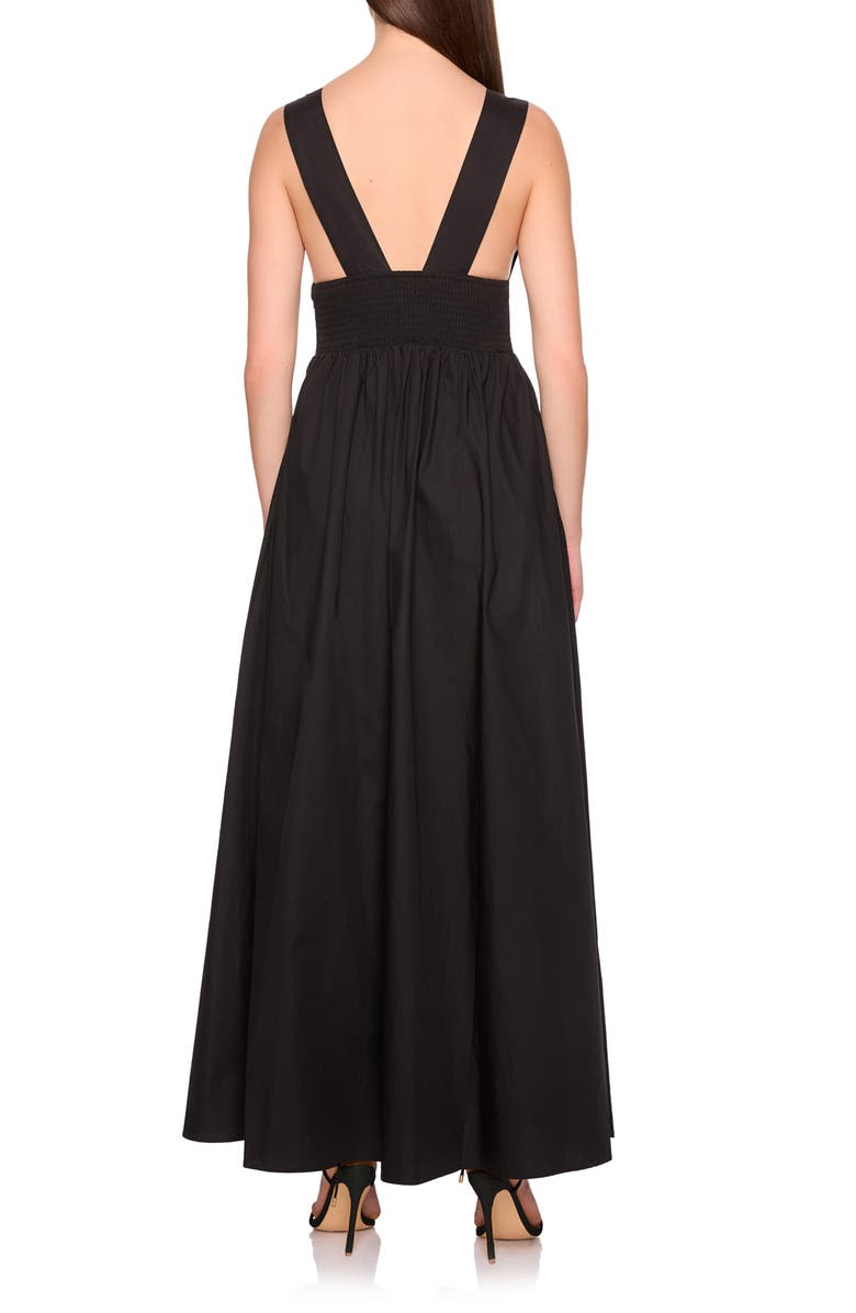 Susana Monaco Cutout Detail Cotton Poplin Maxi Dress, Alternate, color, Black